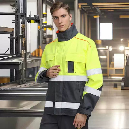 Custom high standard ESD flame resistant industrial protective work uniform for welding oil gas chemical industry