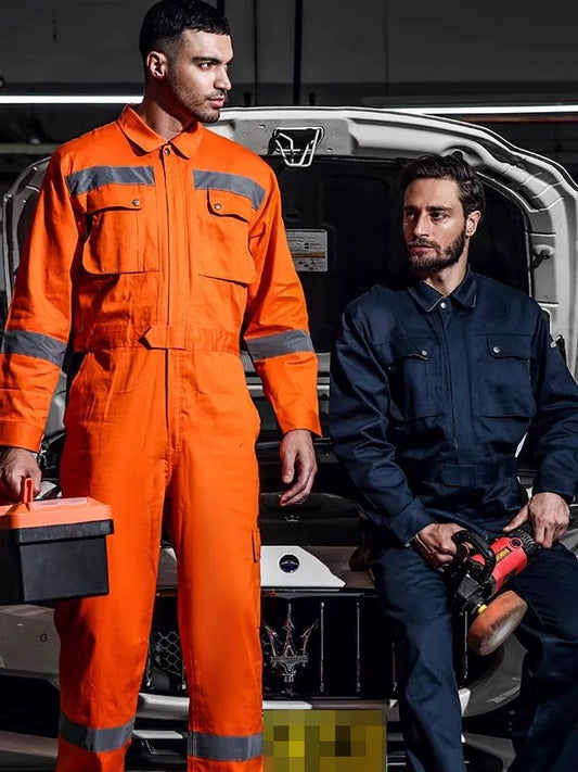 Custom durable cargo work overalls, factory wholesale mechanic industrial safety coverall work uniform