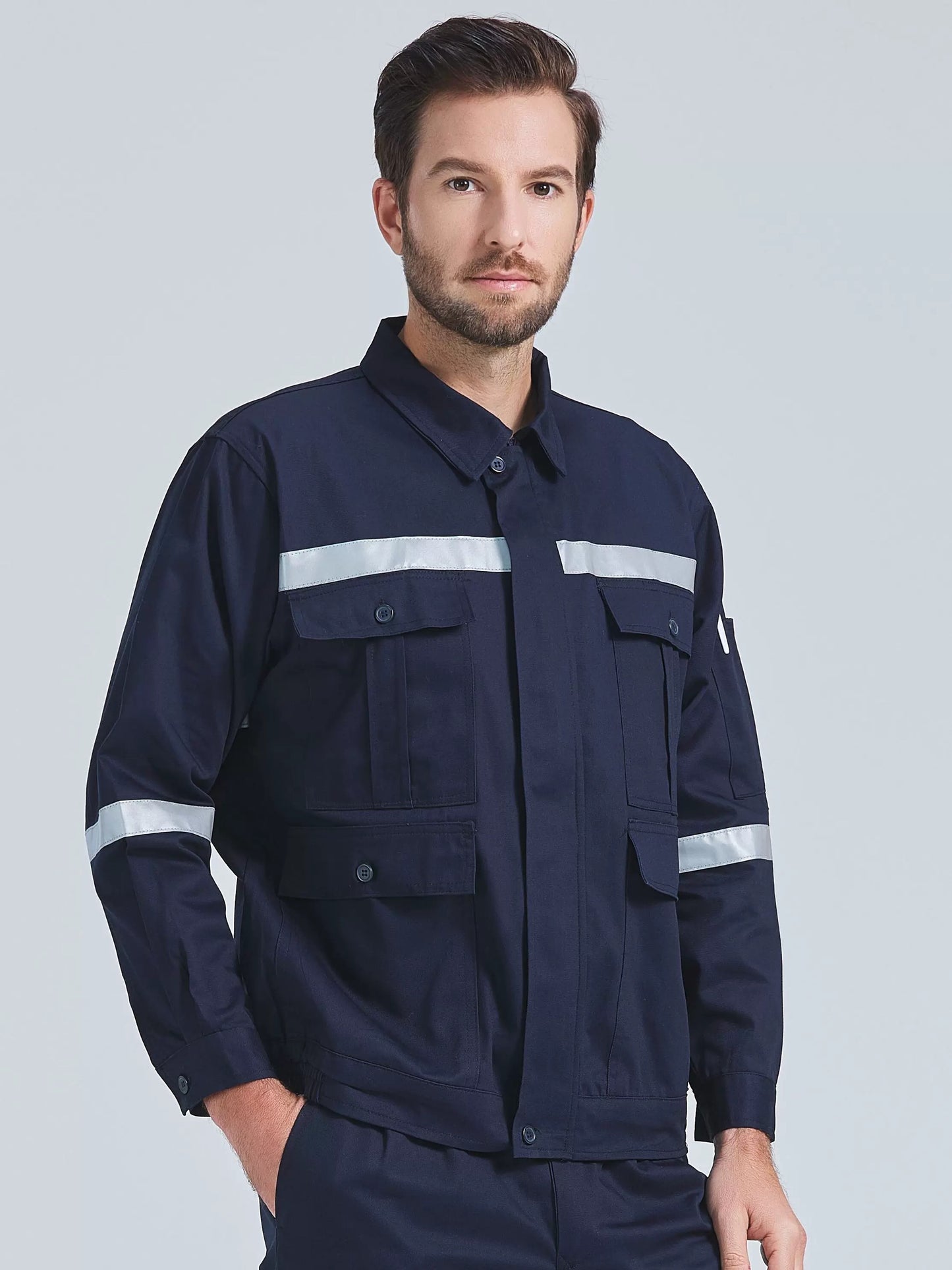 Custom heavy duty construction site work uniform, factory wholesale durable industrial safety workwear
