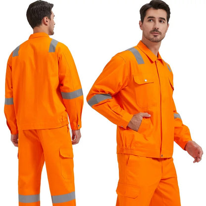 Custom heavy duty construction site work uniform, factory wholesale durable industrial safety workwear