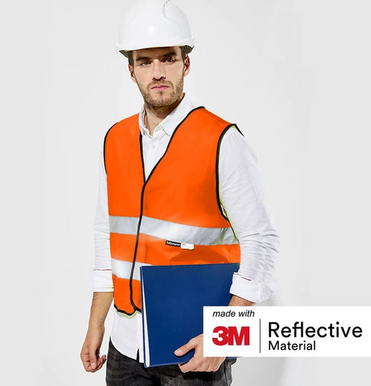 Custom bulk high visibility reflective safety work vest with logo
