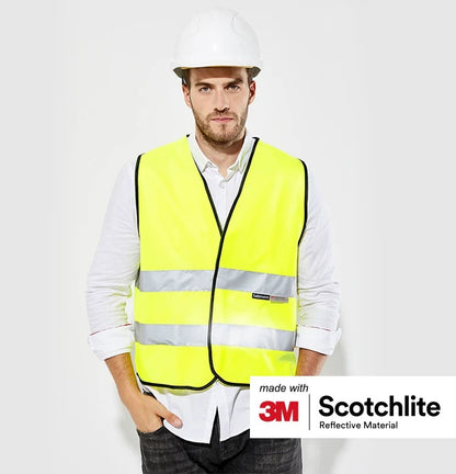 Custom bulk high visibility reflective safety work vest with logo