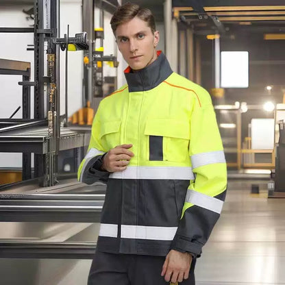 Custom high standard ESD flame resistant industrial protective work uniform for welding oil gas chemical industry