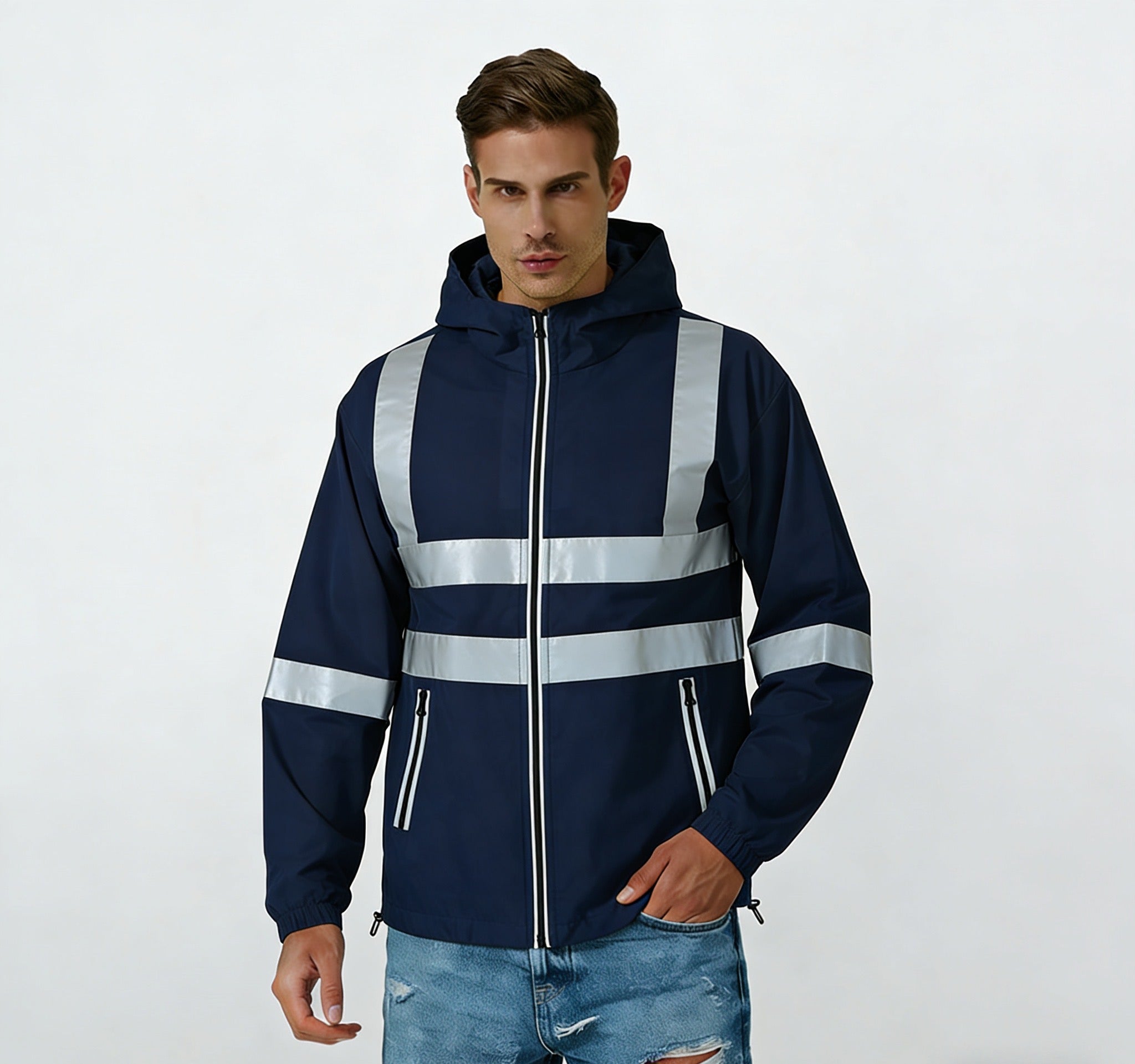 Custom High Vis Waterproof Work Jacket | Reflective Industrial
