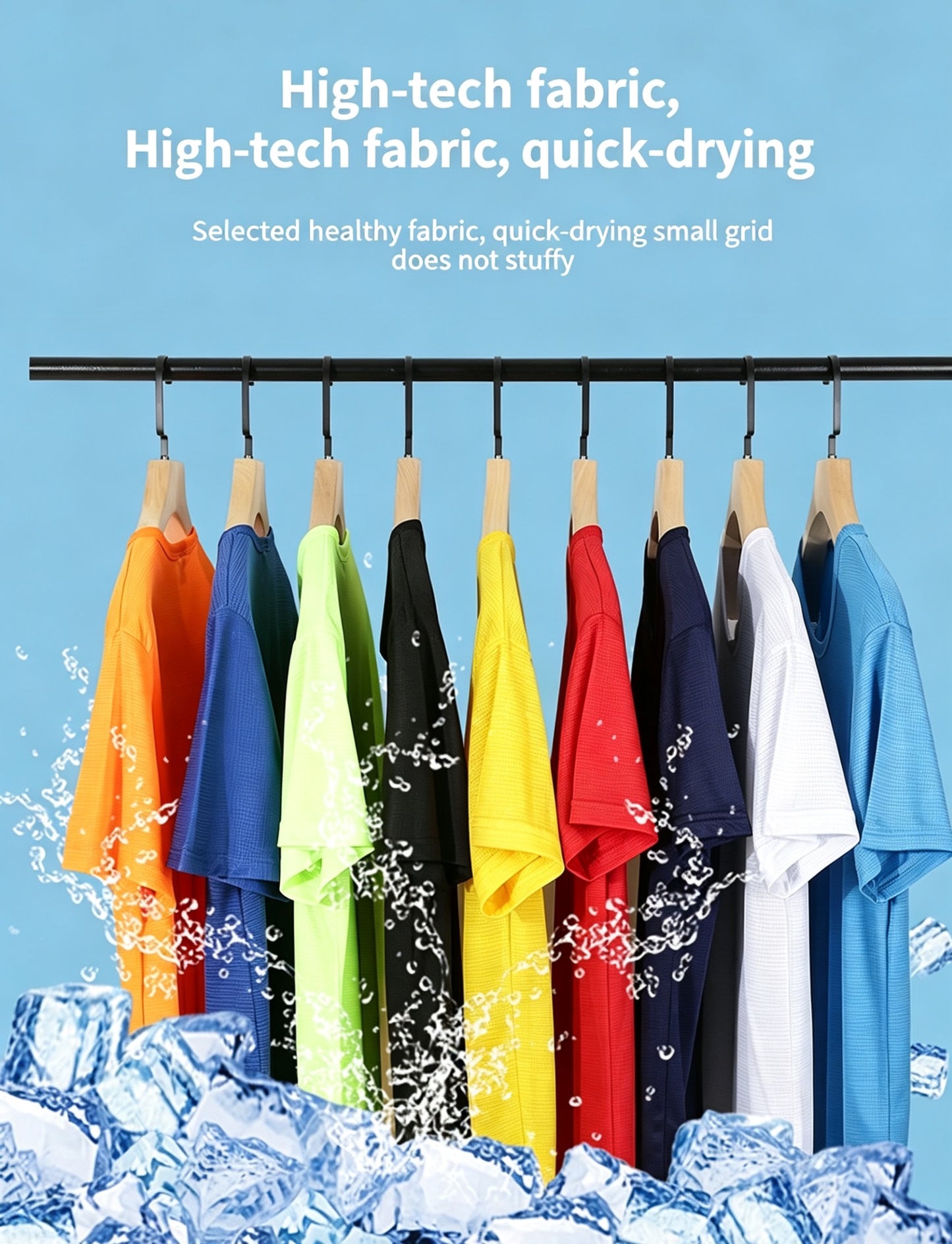 Wholesale blank quick dry t-shirts, multiple solid colors available, custom corporate work uniform bulk stock